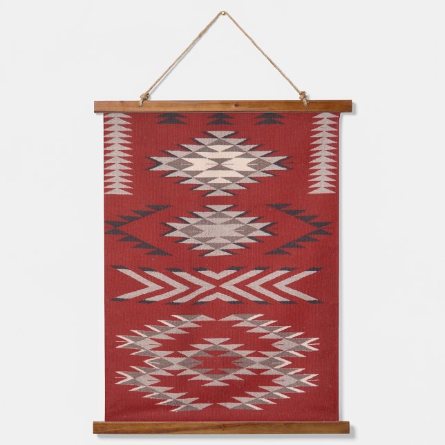 Native Amerikanische Ureinwohner Southwest Art Wal Wandteppich Mit Holzrahmen (Vorderseite)