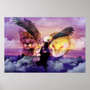 Native Amerikanische Ureinwohner Warrior Poster