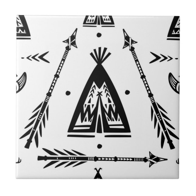 Native Amerikanische Ureinwohner Wigwam Arrows Fliese (Vorderseite)