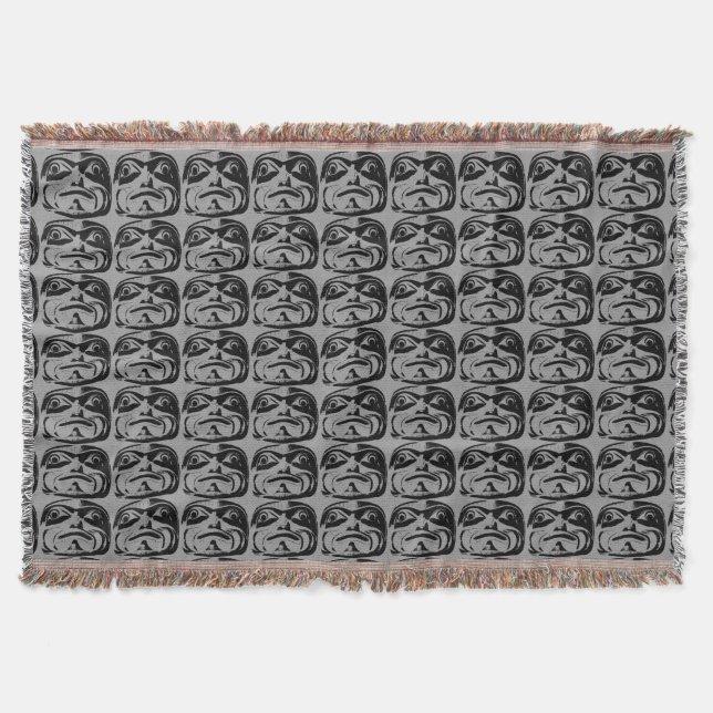 Native Art Blanket Tribal Maske Throw Blanket Gesc Decke (Vorderseite)