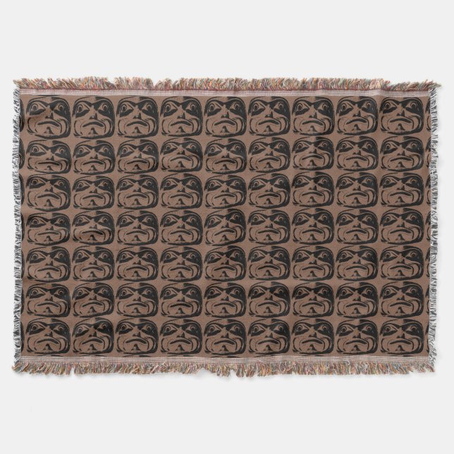 Native Art Blanket Tribal Maske Throw Blanket Gesc Decke (Vorderseite)