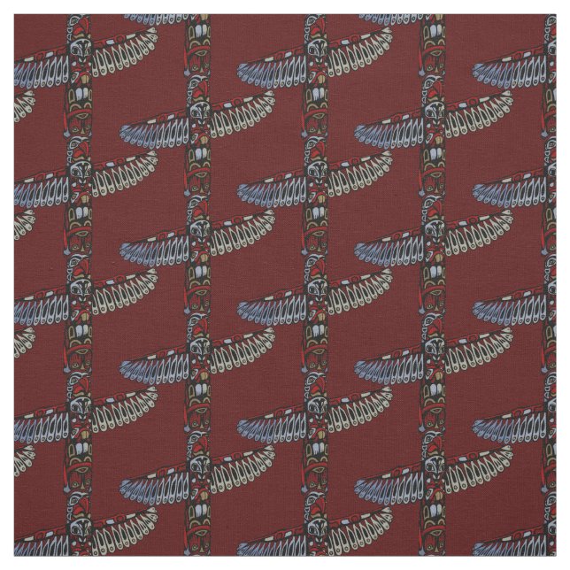Native Art Fabric Eagle Totem Pole Stammbaum Stoff (Muster)