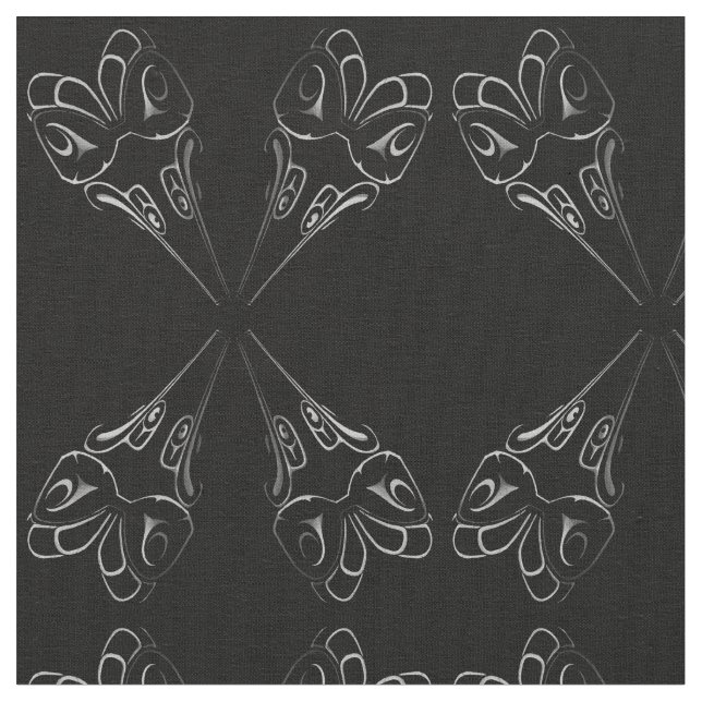 Native Art Fabric Eagle Totem Pole Stammwerk Stoff (Nahaufnahme)