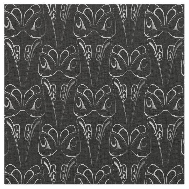 Native Art Fabric Eagle Totem Pole Stammwerk Stoff (Nahaufnahme)
