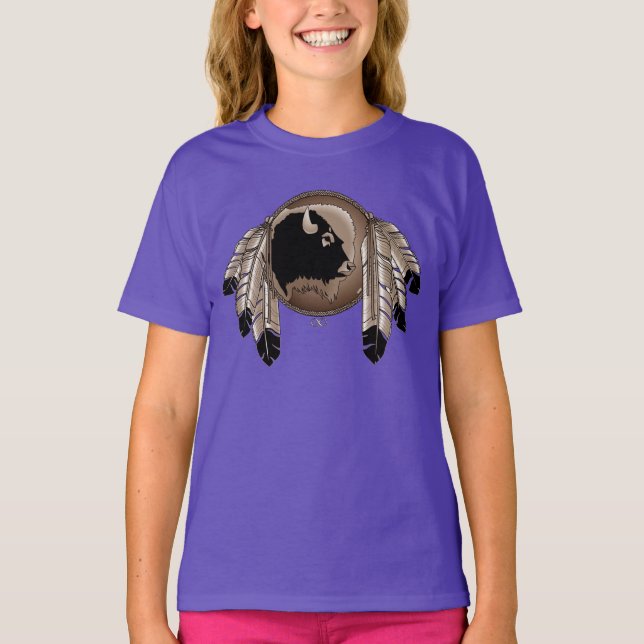 Native Art Kid's T - Shirt Bio First Nation T-Shir (Vorderseite)