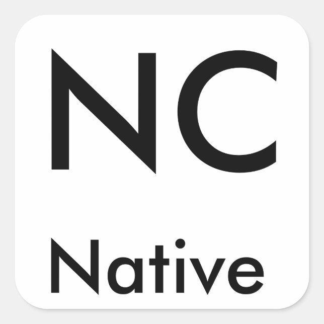 Native Aufkleber von North Carolina (schwarz/groß) (Vorderseite)