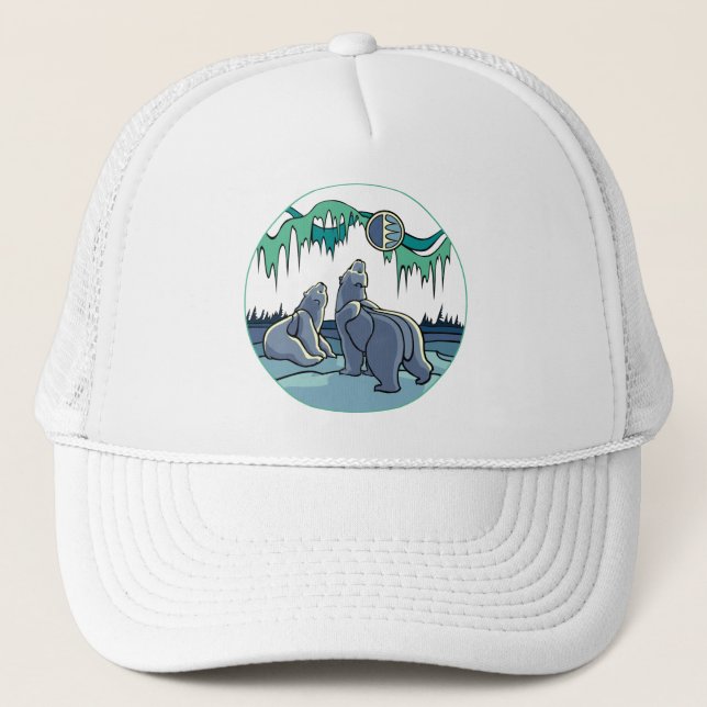 Native Bear Art Caps Hats Tribal Native Art Hat Truckerkappe (Vorderseite)