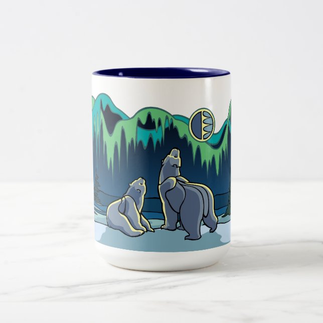 Native Bear Art Cups Tasse Polar Bear Cup & Gläser (Mittel)