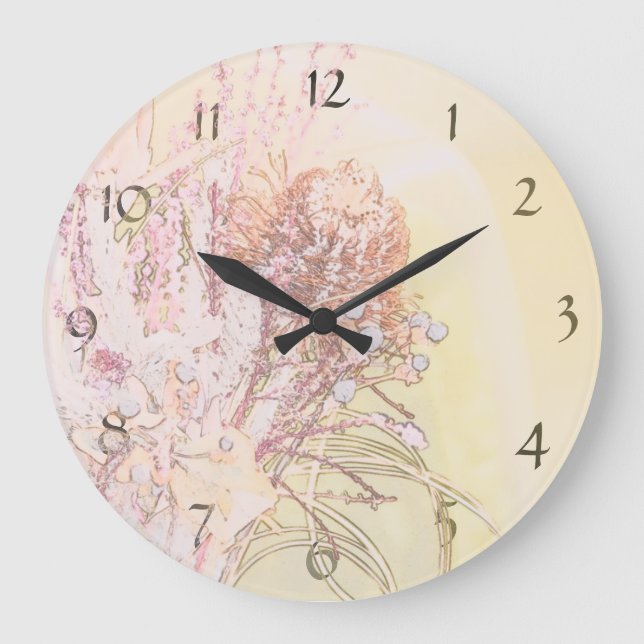 Native Blume Wall Clock Große Wanduhr (Vorderseite)