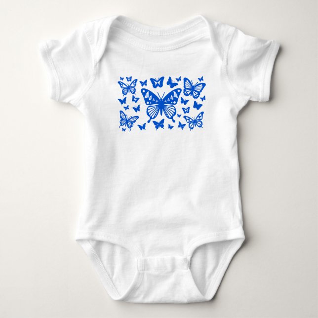 Native Butterfly Dance in Blue Baby Strampler (Vorderseite)