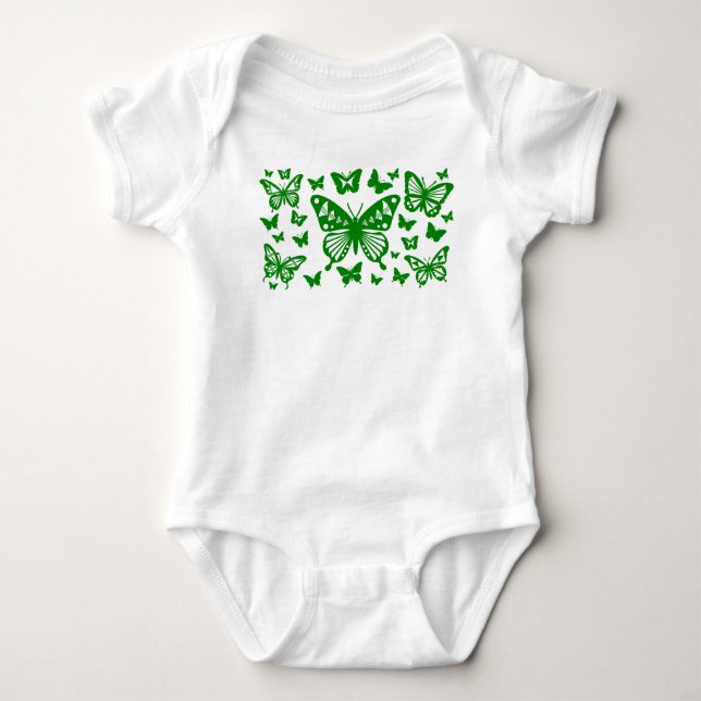 Native Butterfly Dance in Green Baby Strampler (Vorderseite)