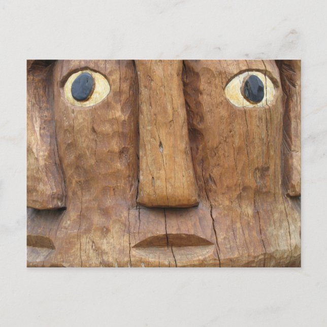 Native Carved Face Postkarte (Vorderseite)
