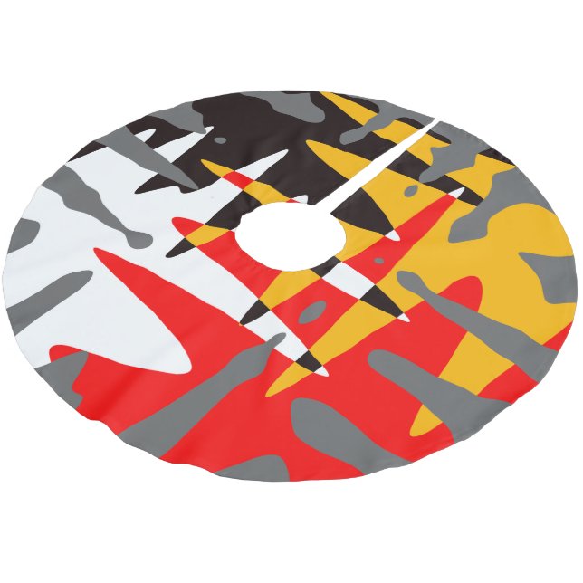 Native Christmas Tree Skirt Tribal 4 Nations Decke Polyester Weihnachtsbaumdecke (Schrägansicht)