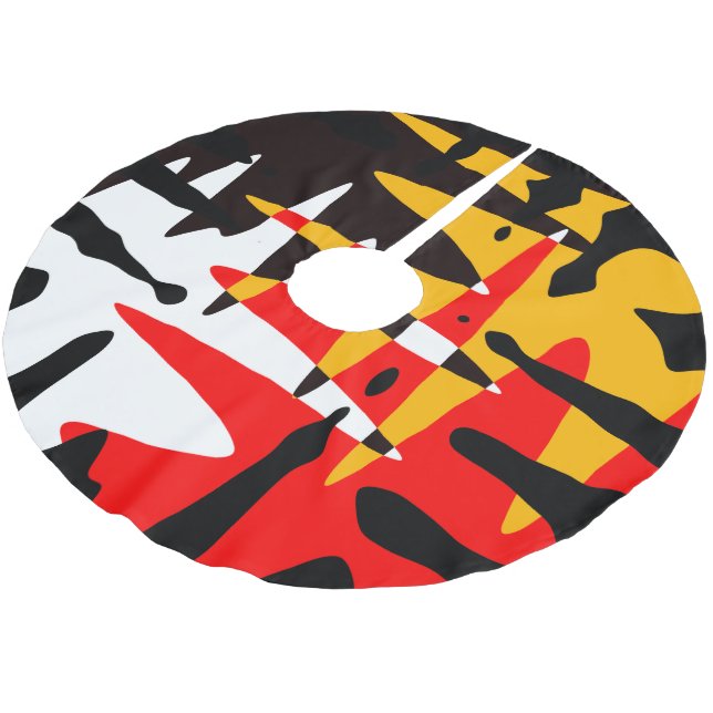 Native Christmas Tree Skirt Tribal 4 Nations Decke Polyester Weihnachtsbaumdecke (Schrägansicht)