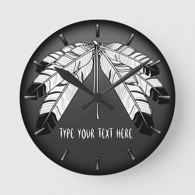Native Clock Custom First Nation Stamm Wall Clock Runde Wanduhr (Vorderseite)