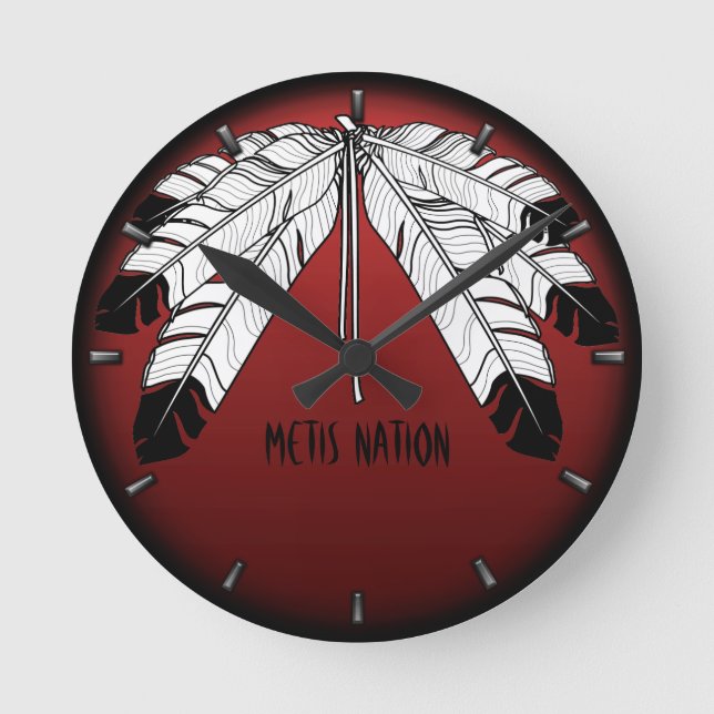 Native Clock Custom First Nation Stamm Wall Clock Runde Wanduhr (Vorderseite)