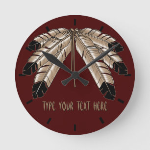 Native Clock Custom First Nation Stamm Wall Clock Runde Wanduhr