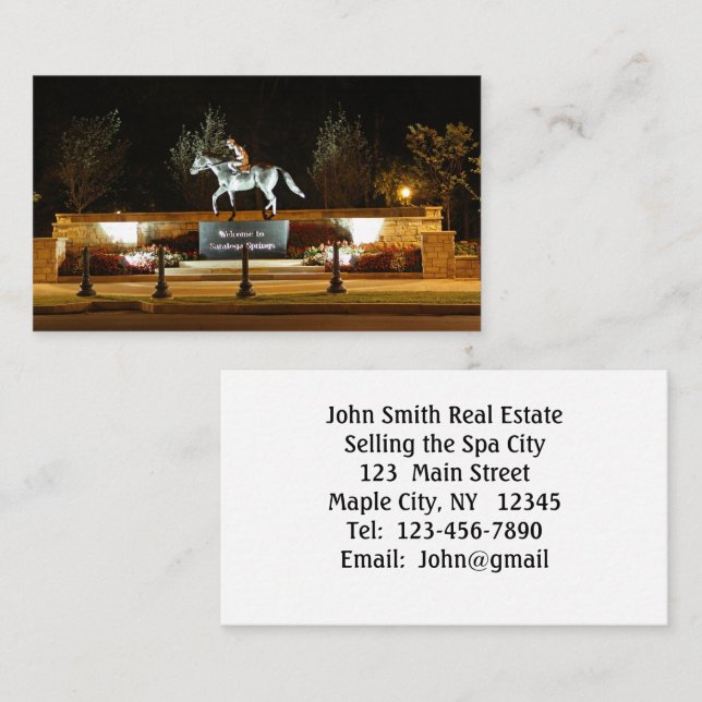 Native Dancer Horse Statue Saratoga Business Card Visitenkarte