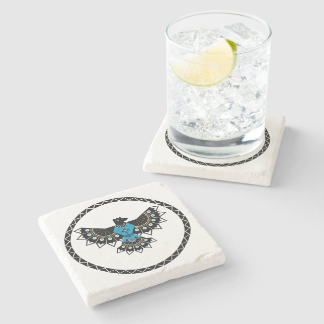Native Eagle Stone Untersetzer (Seitenansicht)