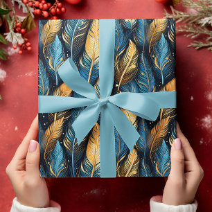 Native Feathers Pattern Tribal Boho Indigene Geschenkpapier