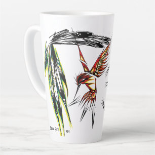 Native Hummingbird Totem Latte Tasse