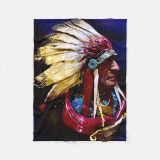 Native " Hunkpapa Chief" original art  Fleecedecke