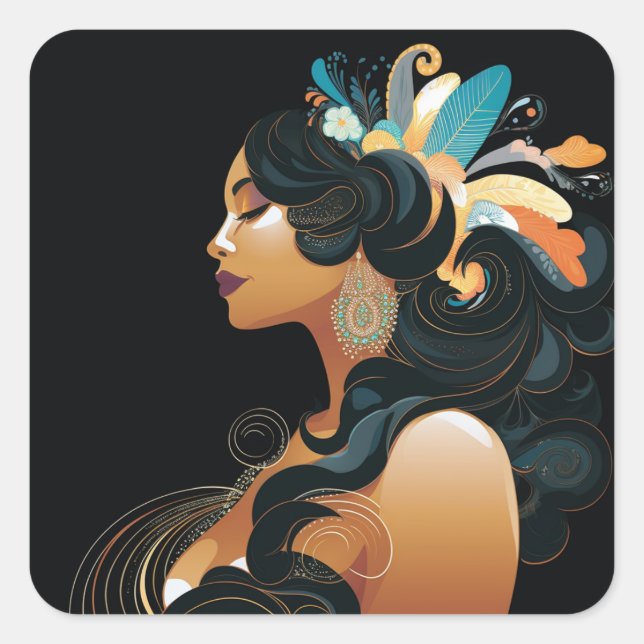 NATIVE INSPIRATION #3 QUADRATISCHER AUFKLEBER (Vorderseite)