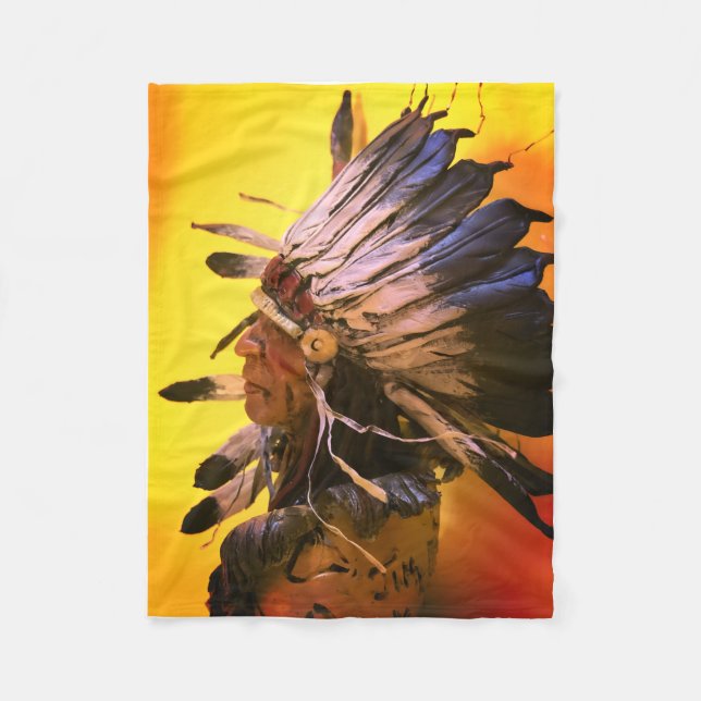 Native Kiowa "Morning sky" original art Fleecedecke (Vorderseite)