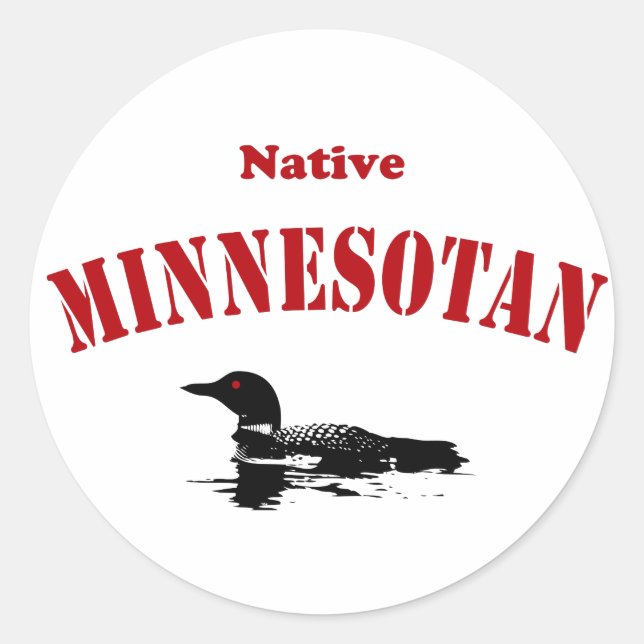 Native Minnesotan Runder Aufkleber (Vorderseite)