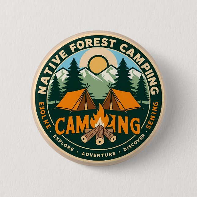 Native Mountain Camping Button (Vorderseite)