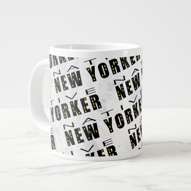 Native New Yorker Pattern Jumbo-Tasse (Vorderseite Links)