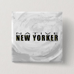 Native New Yorker schwarz Button