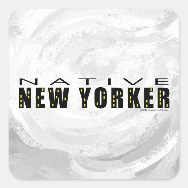 Native New Yorker schwarz Quadratischer Aufkleber (Vorderseite)