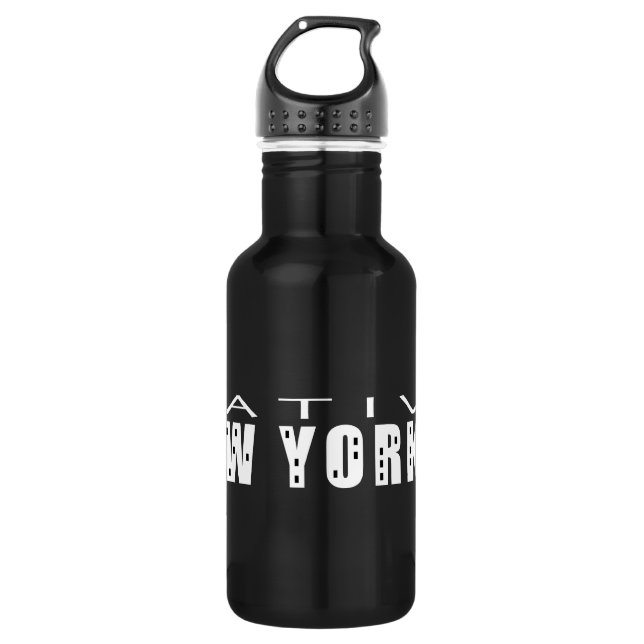Native New Yorker schwarz Trinkflasche (Vorderseite)
