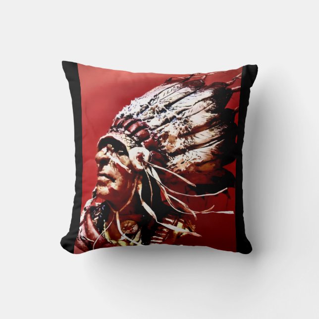 Native "Nez Perce Chief" original art  Kissen (Vorderseite)