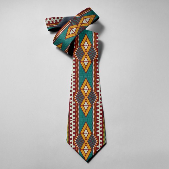 Native Pattern Geometry Mosaic Ethnic Tribal Style Krawatte (Von Creator hochgeladen)