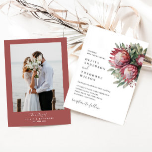 Native Protea Watercolor Floral Boho Botanisch Einladung