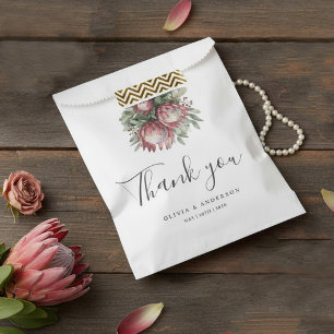 Native Protea Watercolor Floral Boho Botanisch Geschenktütchen