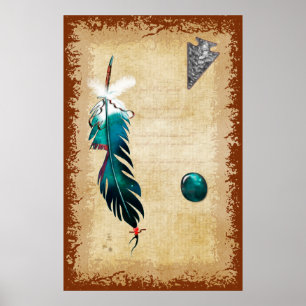 Native Reflections Mixed Media Folk Art Poster