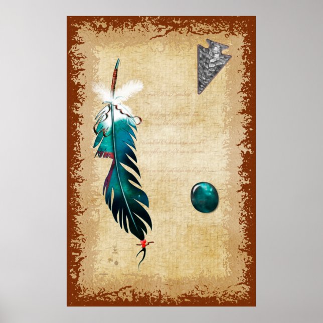 Native Reflections Mixed Media Folk Art Poster (Vorne)