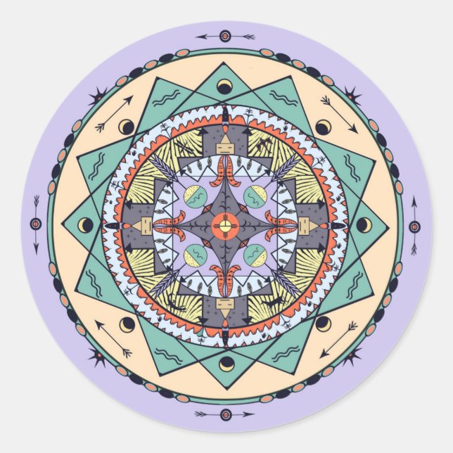 Native Shapes Mandala Sticker (Vorderseite)