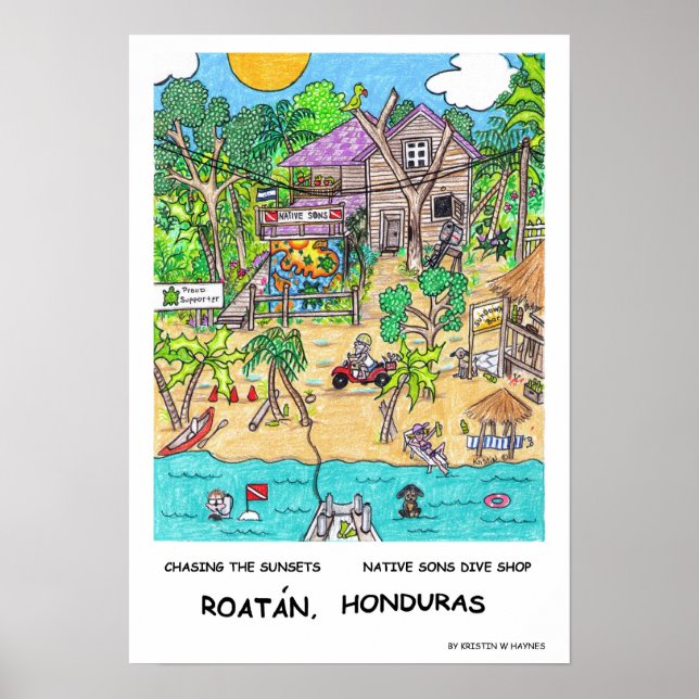 Native Son's Dive Shop Poster (Vorne)