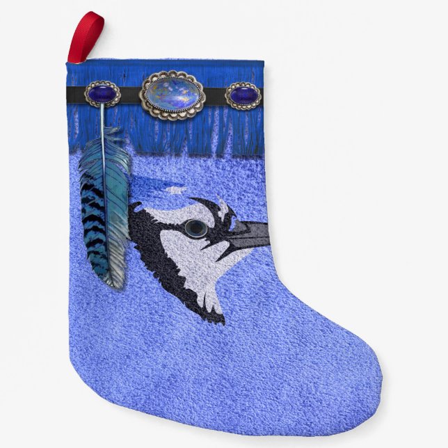 Native Spirit "Blue Jay" Weihnachts-Strumpf Kleiner Weihnachtsstrumpf (Vorderseite)