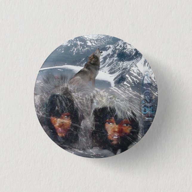 Native Spirit in Alaska Button (Vorderseite)