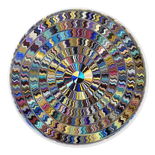 Native Sun Swirl Keramik Knob Keramikknauf (Vorderseite)