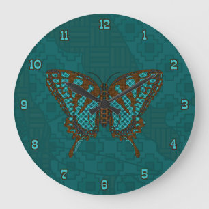 Native Swallowtail Clock Große Wanduhr