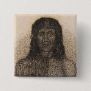 Native, Terra del Fuego, Argentinien und Chile Button