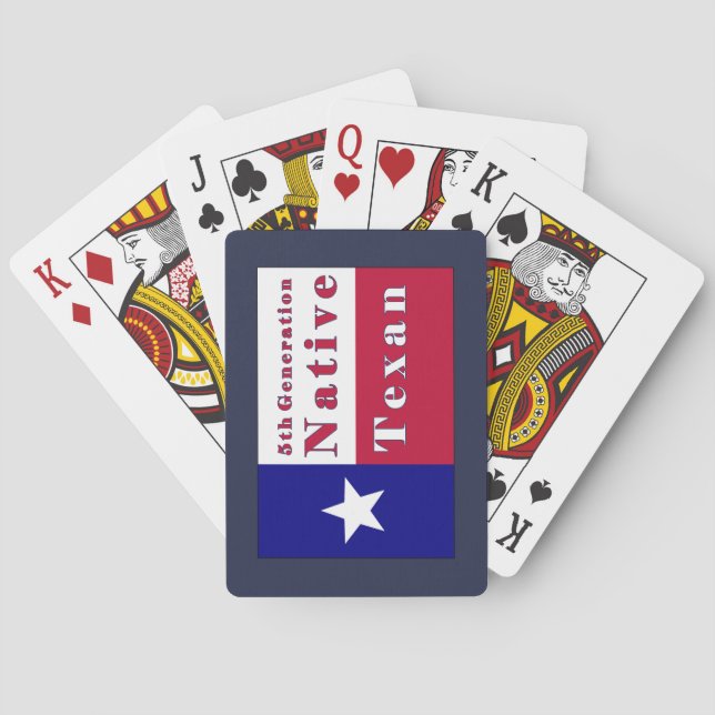 Native Texan Flag der 5. Generation Spielkarten (Rückseite)