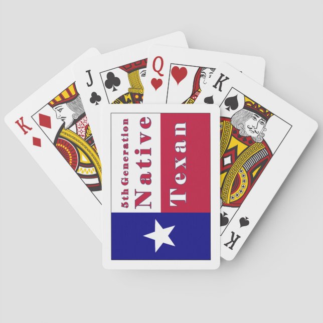 Native Texan Flag der 5. Generation Spielkarten (Rückseite)
