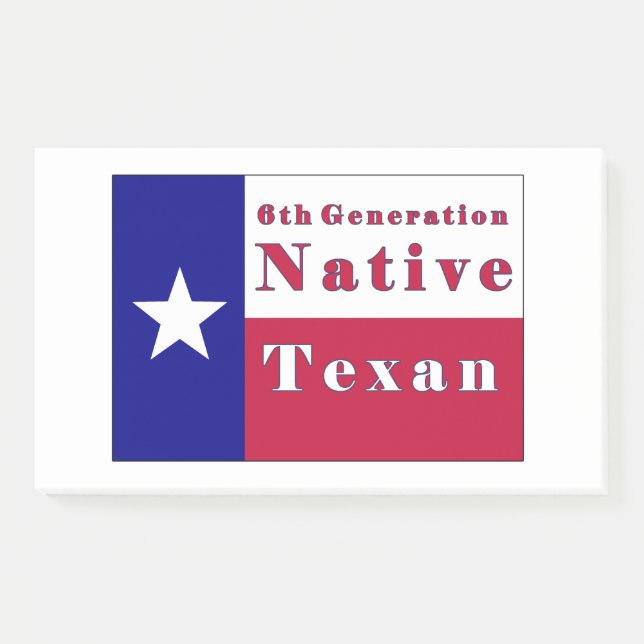 Native Texan Flag der 6. Generation Post-it Klebezettel (Vorderseite)